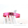 LOVE Words Multi Color Bracelet Wide Aluminium Metal Bangles